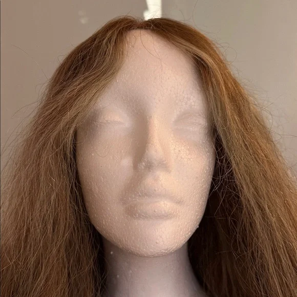 Luxurious Long Brown Hair Wig w/ Blond Highlights - Picture 2 of 4